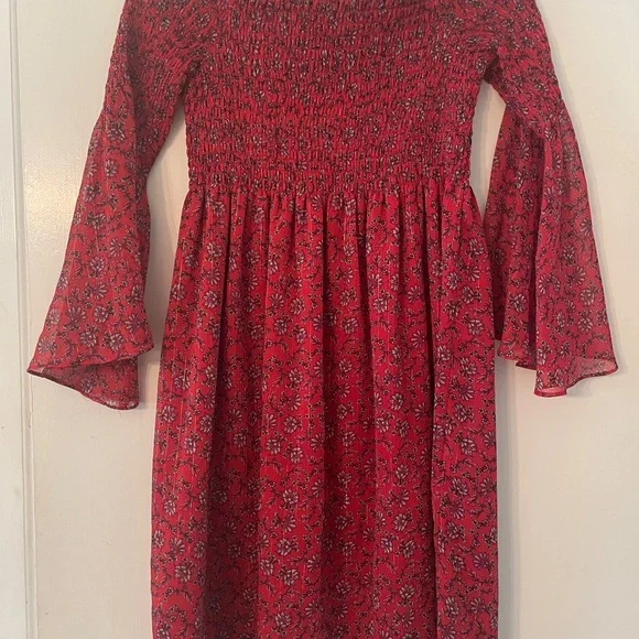 Sam Edelman Red Floral Dress Size 10 - Picture 3 of 5